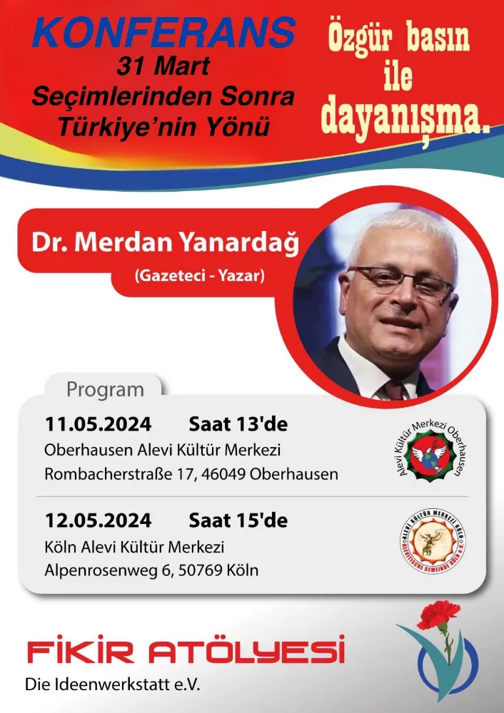 Gazeteci-Yazar Merdan Yanardağ iki konferans için Almanya’ya geliyor